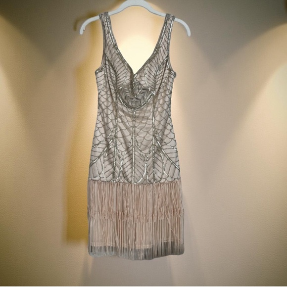 Sue Wong Nocturne Beaded Fringe Dress 2 Art Deco Gatsby Flapper 1920s - Picture 16 of 16